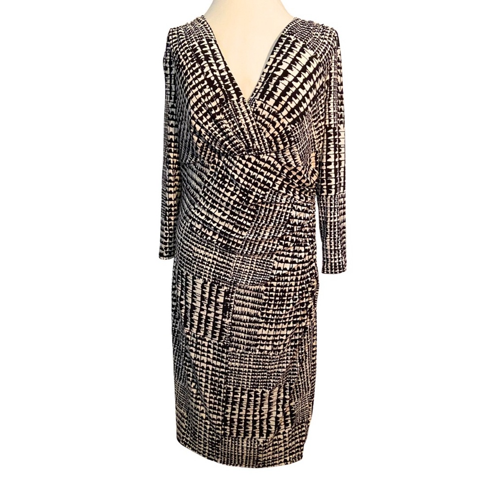 Lauren Ralph Lauren Y2K Black and White Long Sleeve midi Dress